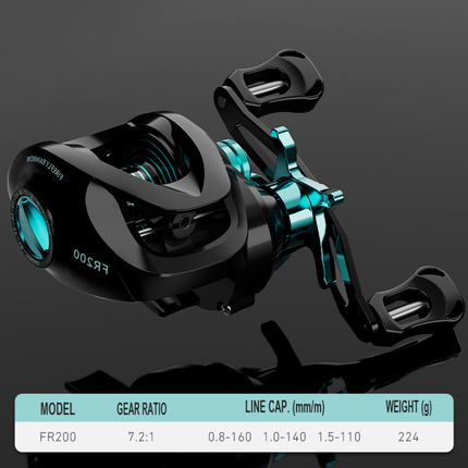 CROCH low profile baitcasting reel Black Blue left hand
