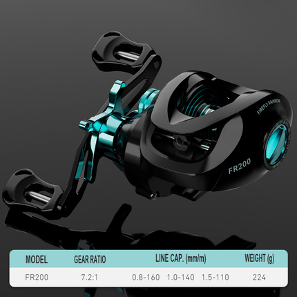CROCH low profile baitcasting reel Black Blue right hand