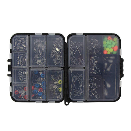 Croch 160pcs/box Fishing Accessories kit with Tackle Box,Including Jig Hooks, Bullet Bass Casting Sinker Weights, Different Fishing Swivels Snaps, Sinker Slides, Fishing Line Beads