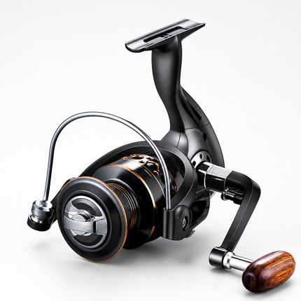 CROCH wood knob spinning reel