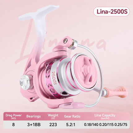CROCH pastel pink shallow spool spinning reel - view 3