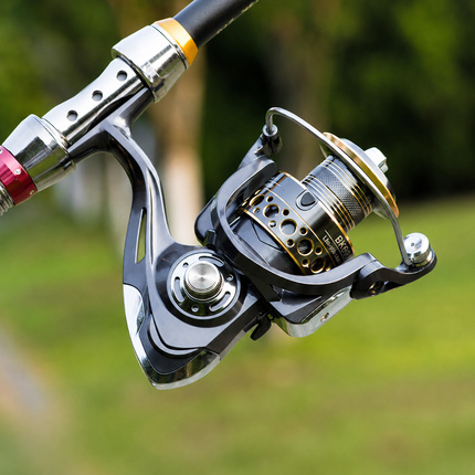 CROCH wood knob spinning reel