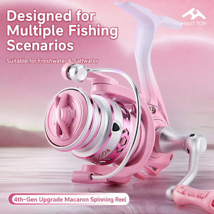 CROCH pastel pink shallow spool spinning reel - view 4