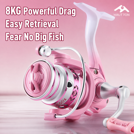 CROCH pastel pink shallow spool spinning reel - view 7