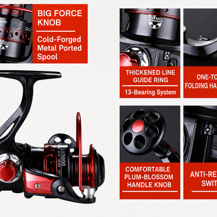 CROCH metal body spinning reel