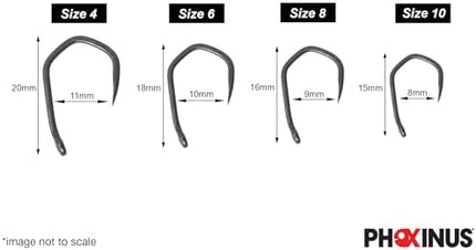 CROCH PTFE Coated Wide Gape Hooks - PTFE Coated Carp Hooks with Beaked Point