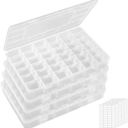 CROCH 36 Grid Tackle Box - Clear Stackable Organiser for Lures Hooks and Beads