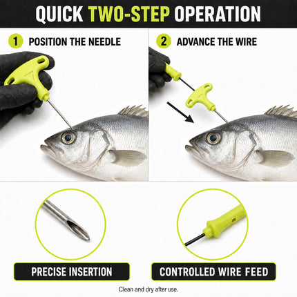 IKEJIME Rugged Ikejime Kit - two step use, position the needle then advance the wire