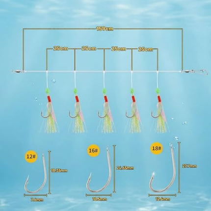 Mackerel Feathers Rigs (3, #12   #16   #18) – CROCH