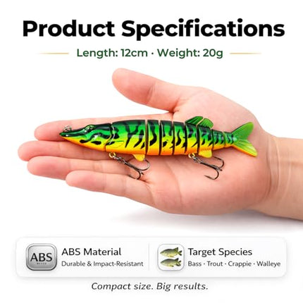 Jointed Swimbait, 8-Segment Lifelike Fishing Lure – CROCH
