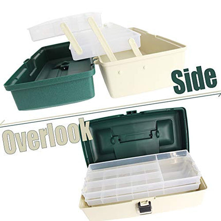 Fishing 2-Tray Tackle Box Plastic Box Plastic Storage Organizer Box – CROCH