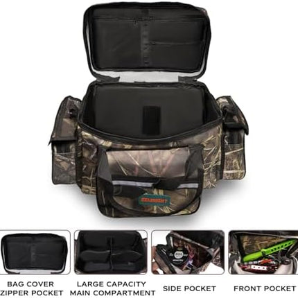 CROCH Carp Shoulder Tackle Bag - Padded Sea and Coarse Fishing Bag with Rod Sleeve