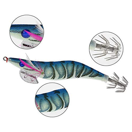 8pcs Squid Jig Hard Fishing Lures Artificial Spinner Lures Kit Jig Hook – CROCH