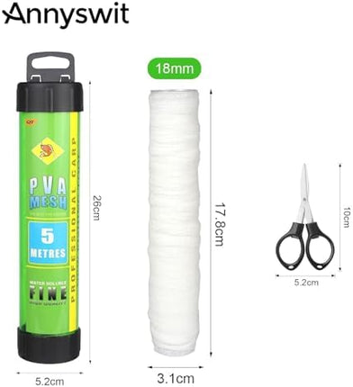 CROCH PVA Mesh Kit 5m with Plunger - Narrow to Wide Mesh for Sticks and Bags