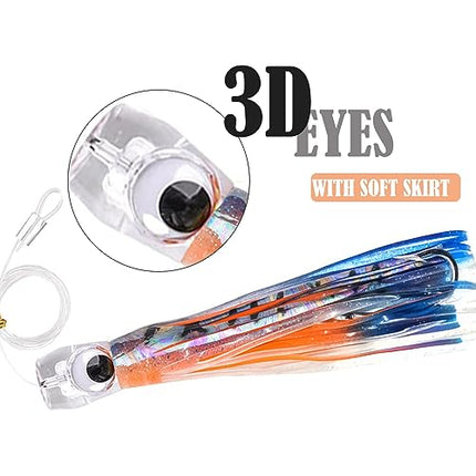 Saltwater Trolling Lures Set of 5pcs 9 inch/23cm Fishing trolling Skirt – CROCH