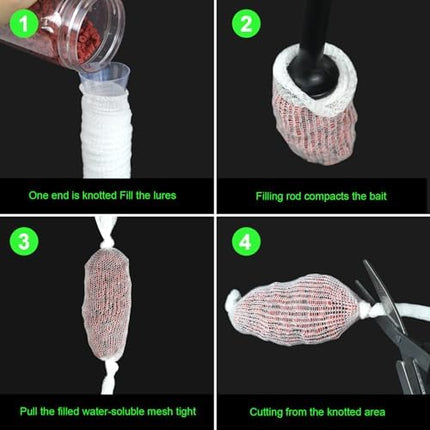 CROCH PVA Mesh Kit 5m with Plunger - Narrow to Wide Mesh for Sticks and Bags