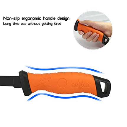 Meat and Fish Fillet Knife - Curved Steel Blades with Sheath – CROCH
