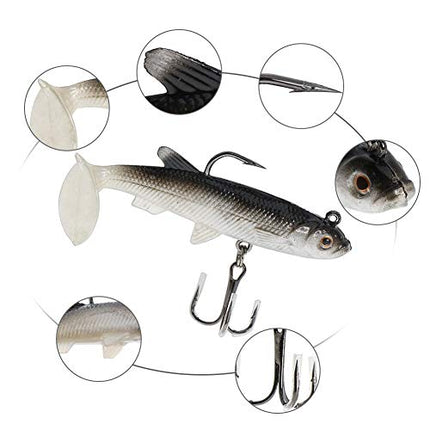 Soft Fishing Lures Pre-Rigged Soft Plastic Lures 10 Pack Jighead – CROCH