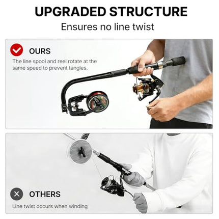 Fishing Line Spooler – Adjustable Fishing Line Winder with No Line Twist – CROCH