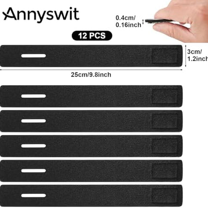 CROCH Neoprene Rod Straps 12pc - Reusable Hook and Loop Ties for Rods and Cables
