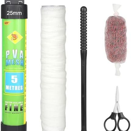 CROCH PVA Mesh Kit 5m with Plunger - Narrow to Wide Mesh for Sticks and Bags