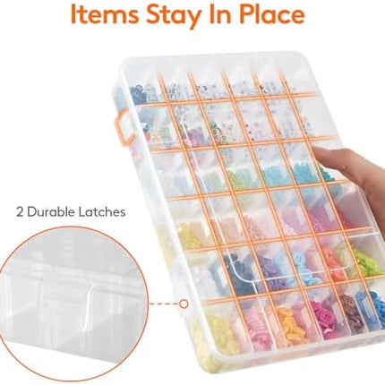 CROCH 36 Grid Tackle Box - Clear Stackable Organiser for Lures Hooks and Beads