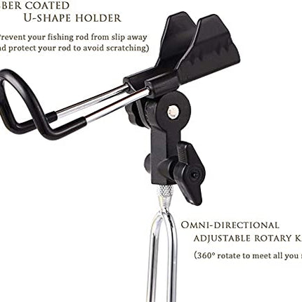 2pcs Fishing Rod Pole Holders for Bank Fishing Black – CROCH