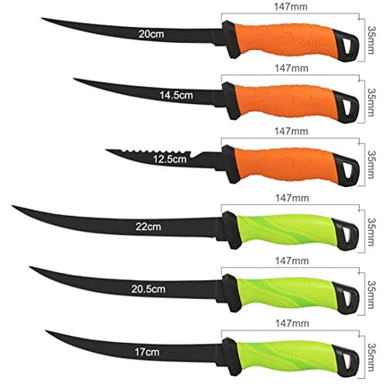 Meat and Fish Fillet Knife - Curved Steel Blades with Sheath – CROCH