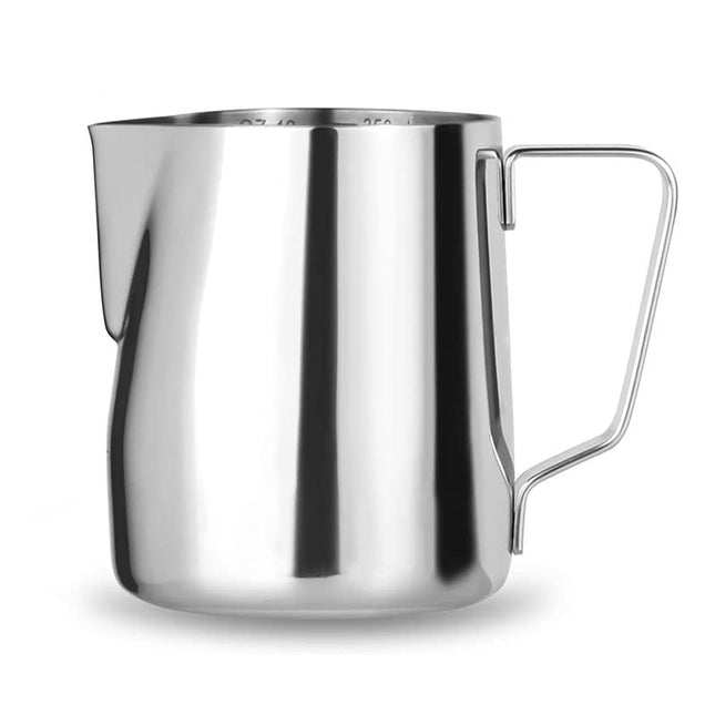 CROCH Stainless Steel Milk Frothing Pitcher Cappuccino Pitcher Pouring Jug Espresso Cup Creamer Cup for Latte Art, 350 ML
