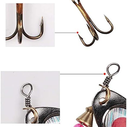 CROCH Spinner Bait Set 10pc - Willow and Colorado Blade Lures for Bass Perch and Redfin