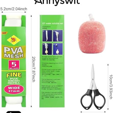 CROCH PVA Mesh Refill 5m with Scissors - Dissolving Mesh in 25mm and 37mm