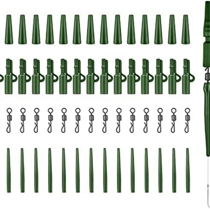 CROCH Lead Clip Kit 60pc - Safety Rig Components with Tail Rubbers and Swivels