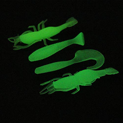 Fishing Grubs Paddle Tail Swimbaits Luminous Shrimp Soft Lures Kit – CROCH
