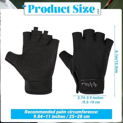 CROCH Fingerless Fishing Gloves - Grip Palm Gloves for Casting Paddling and Handling