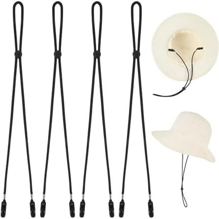 CROCH Hat Strap Clips 4pc - Adjustable Anti Loss Retainers for Caps and Wide Brim Hats
