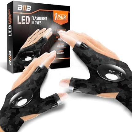 CROCH LED Fishing Gloves - Hands Free Light Gloves for Night Fishing and Rigging