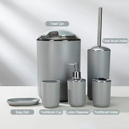 Bathroom Accessories Set 6 Piece - Trash Can – CROCH