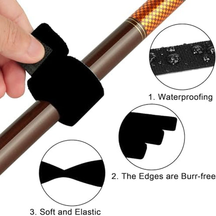 CROCH Neoprene Rod Straps 12pc - Reusable Hook and Loop Ties for Rods and Cables