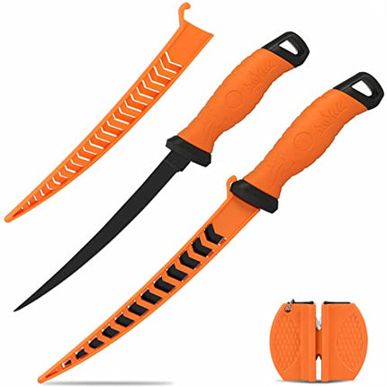 Meat and Fish Fillet Knife - Curved Steel Blades with Sheath – CROCH