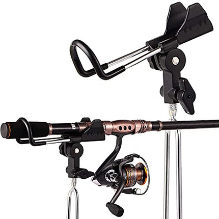 CROCH 2pcs Fishing Rod Pole Holders for Bank Fishing Black