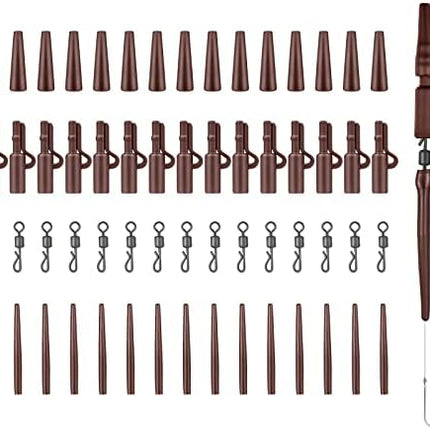 CROCH Lead Clip Kit 60pc - Safety Rig Components with Tail Rubbers and Swivels