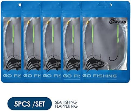 CROCH Sea Flapper Rigs 5pc - Pre Tied Beach and Pier Rigs in 4 Configurations