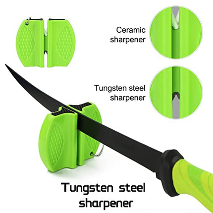 Meat and Fish Fillet Knife - Curved Steel Blades with Sheath – CROCH