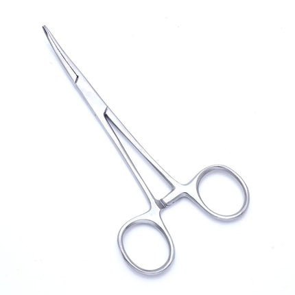 CROCH Fishing Forceps Dog Hemostat Forceps Scissors Ear Hairs Tools Locking Pliers Stud Ball earings Holder Dog Ear Hair Grooming Tweezers Forceps(Curved, Silver, 125mm)