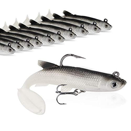 Soft Fishing Lures Pre-Rigged Soft Plastic Lures 10 Pack Jighead – CROCH