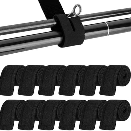 CROCH Neoprene Rod Straps 12pc - Reusable Hook and Loop Ties for Rods and Cables