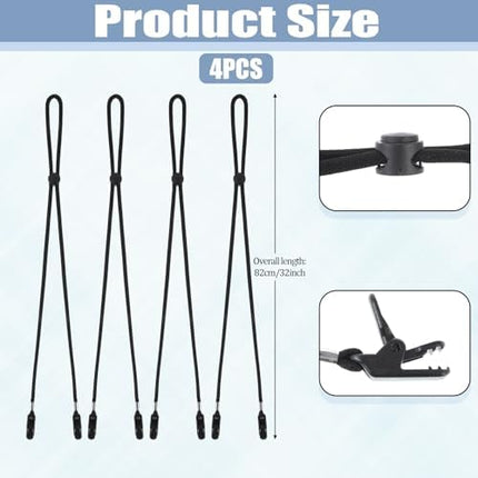 CROCH Hat Strap Clips 4pc - Adjustable Anti Loss Retainers for Caps and Wide Brim Hats