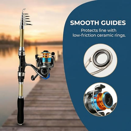 Telescopic Fishing Rod and Reel Combo – CROCH