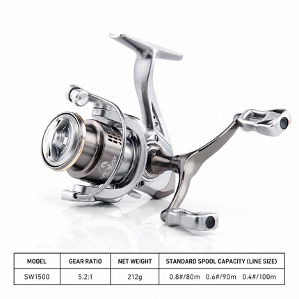 CROCH shallow spool twin handle spinning reel