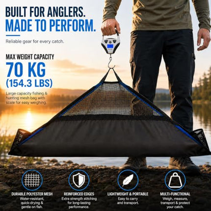 Fish Weighing Bag 4-in-1 Unhooking Mat with Measuring Tape 120x65cm – CROCH